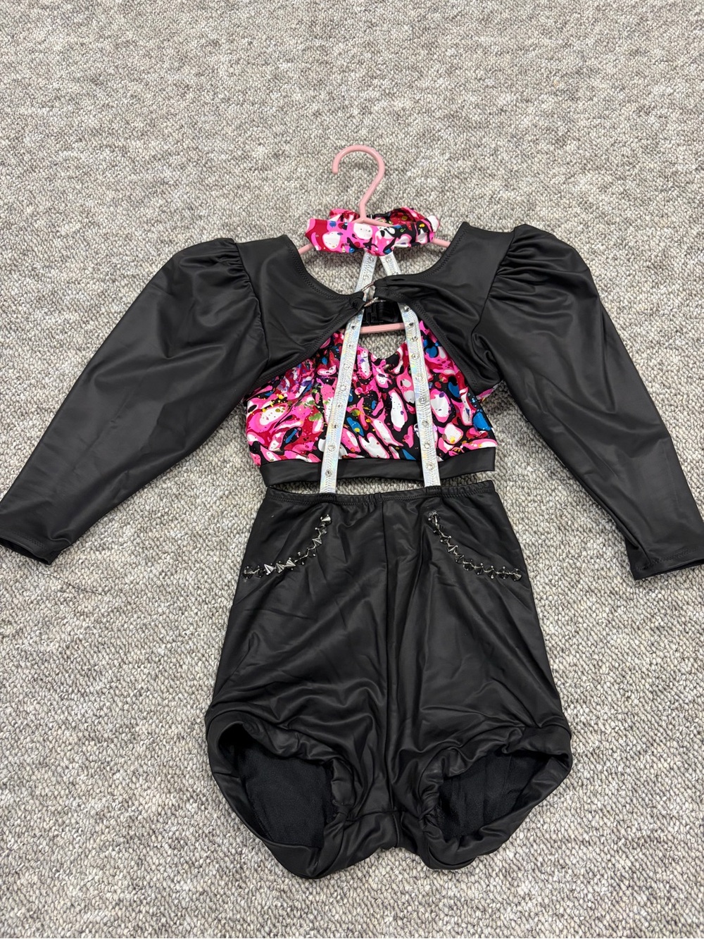 Jazz Black and Pink Dance Costume Set